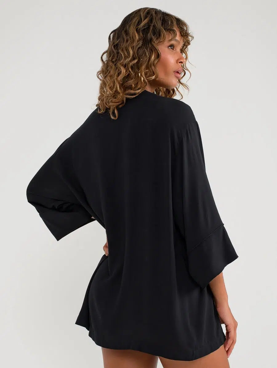 Kimono Aberto Preto Wave - Imagem 3