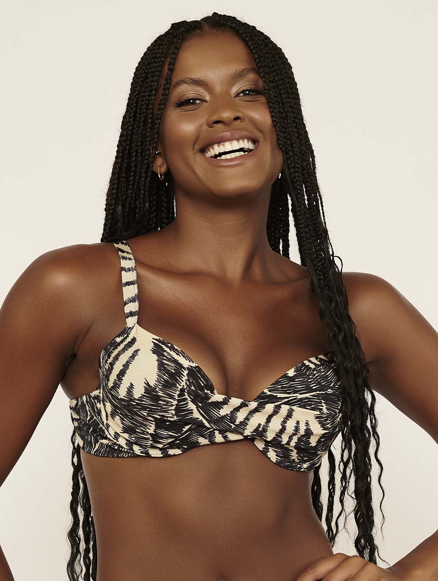 top-estampado-preto-foliage Top Meia Taça Foliage - Imagem 1