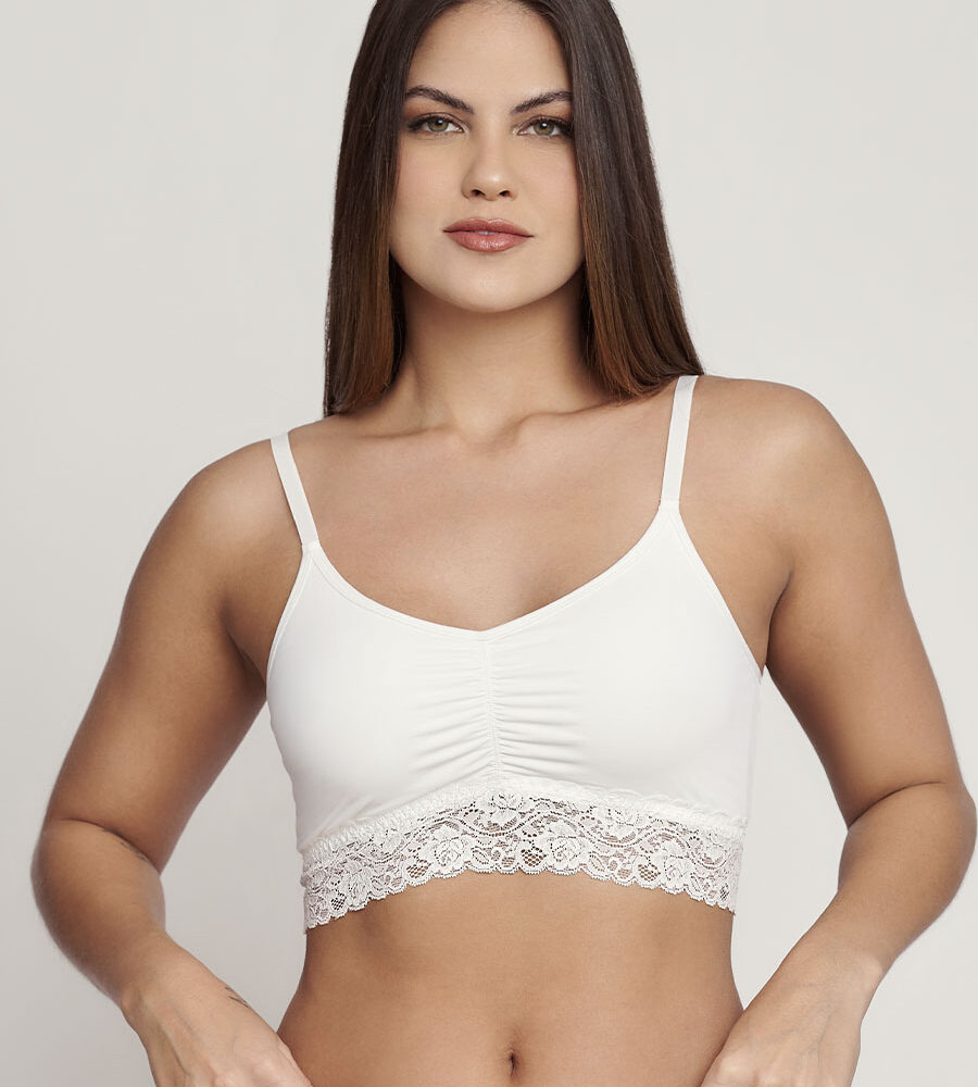 Top Lana Essencial em microfibra leve com bojo removível e alças finas.