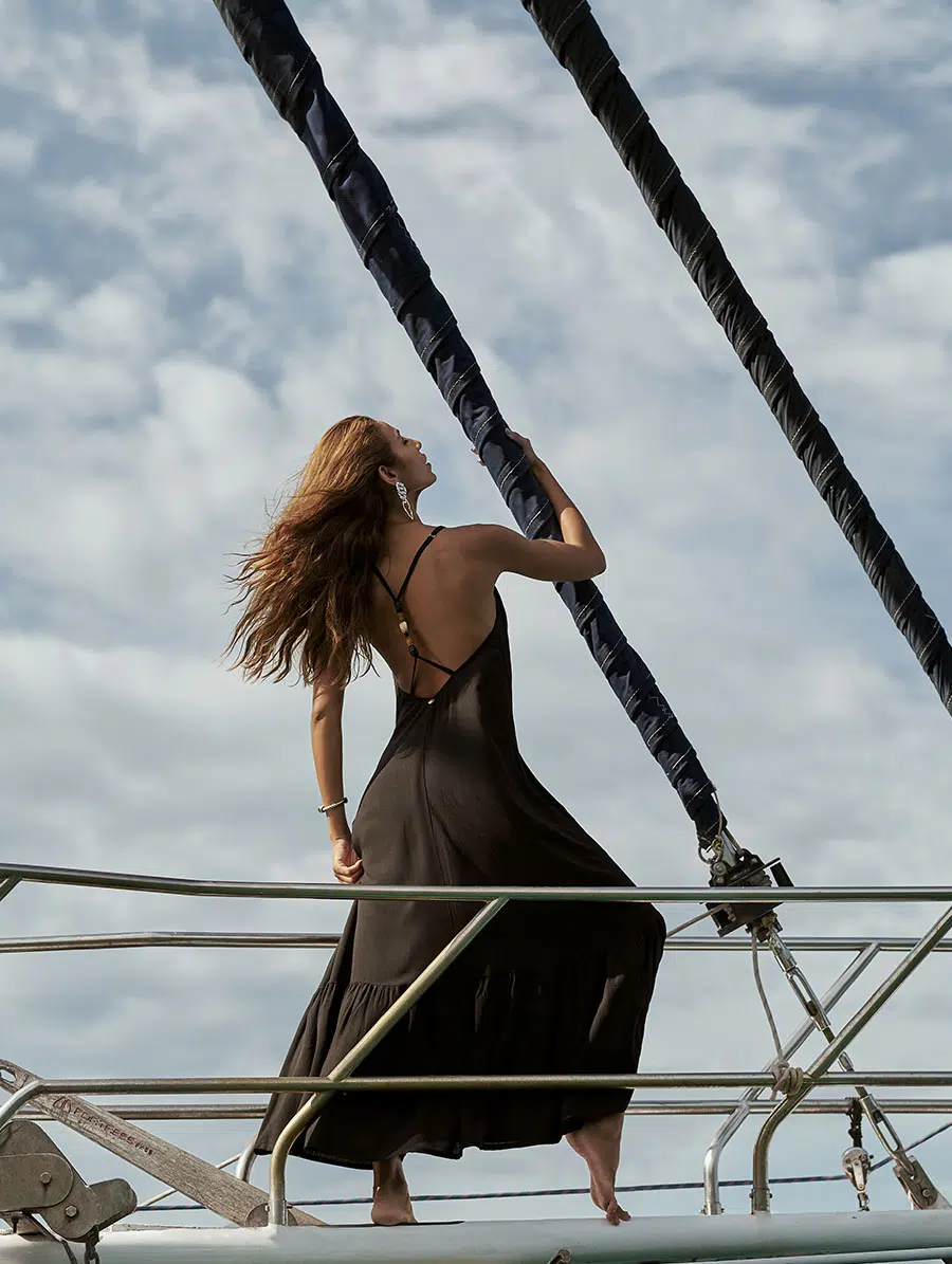 Vestido Longo Frente Única Preto Destino - Imagem 5