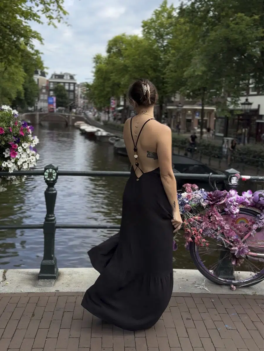 Vestido Longo Frente Única Preto Destino - Imagem 2