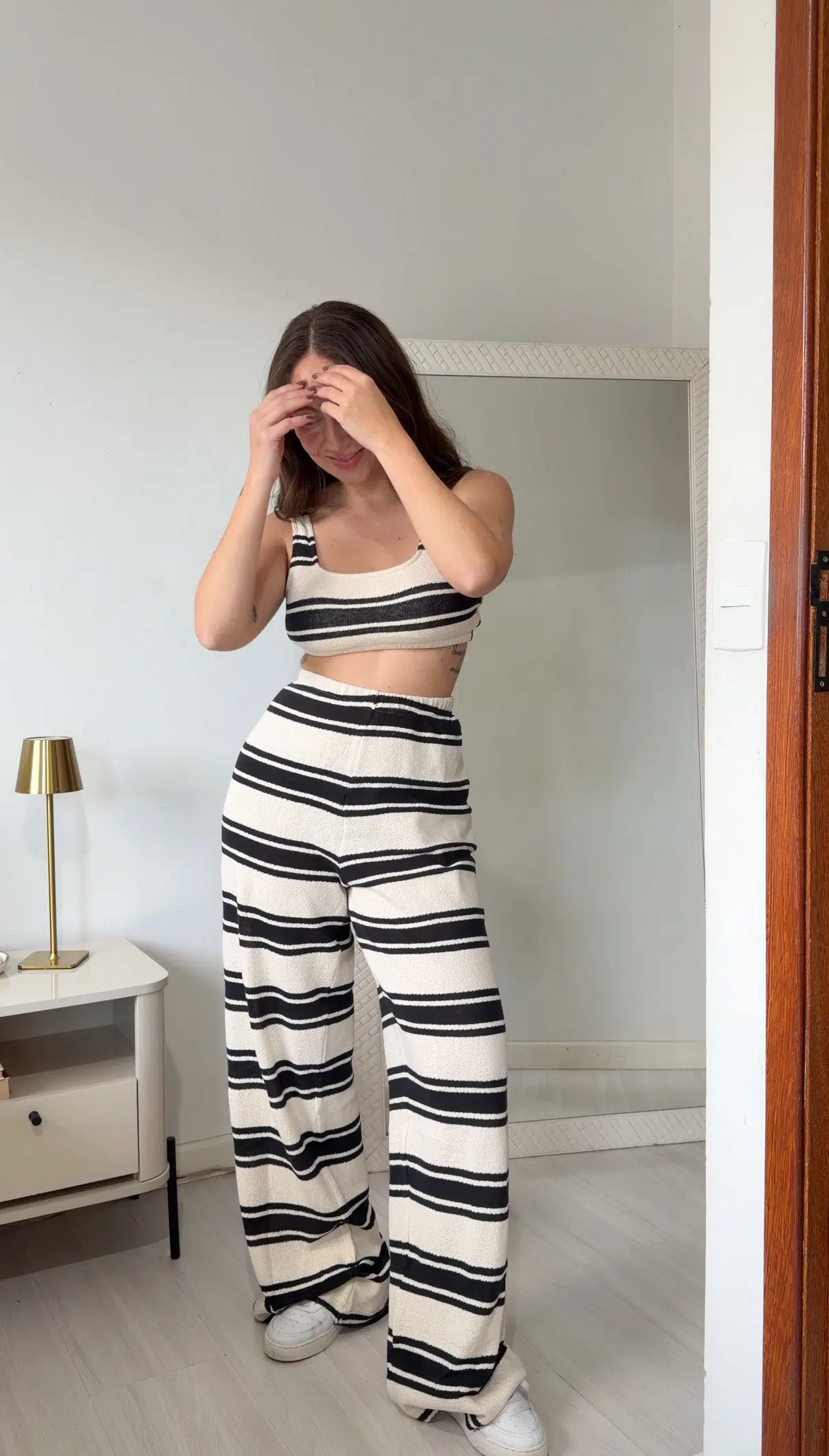 Calça Reta em Tricot Listrado Origem - Imagem 5